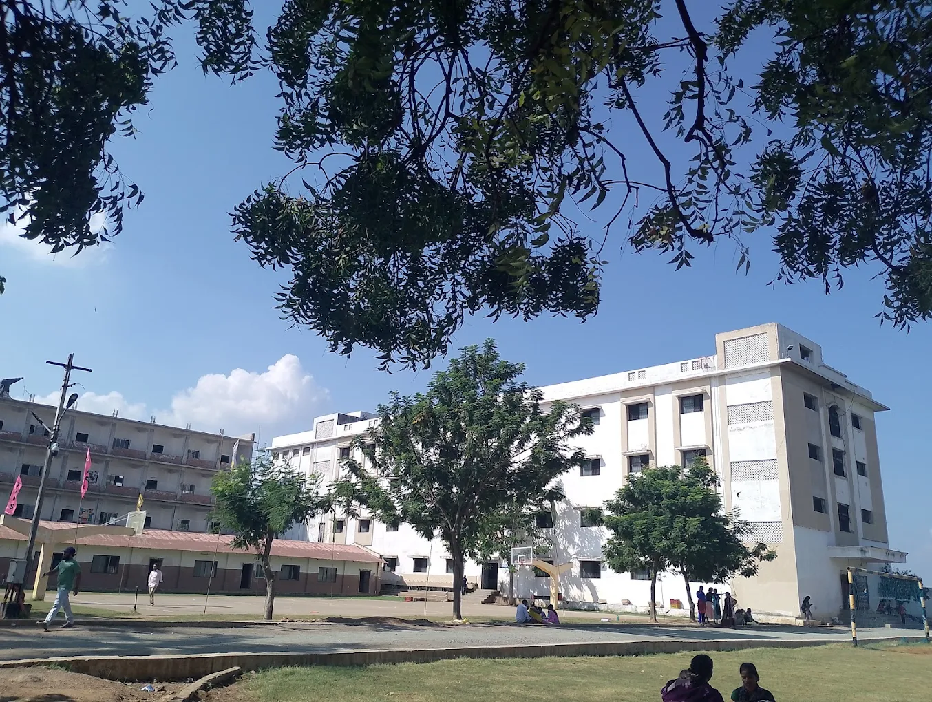 Happy students playing in the pool area